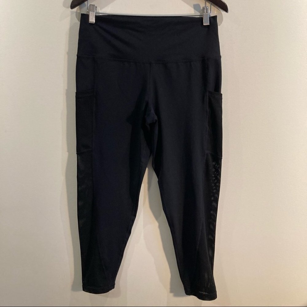 AERIE Sz XL Mesh Pockets Comfort Waist 7/8 Leggings